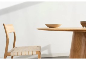 Трапезен стол от масивна дъбова дървесина с бяла седалка Fawn - Gazzda