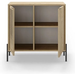 Нисък скрин с дъбов декор в естествен цвят 80x80 cm Inca - Marckeric