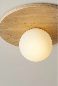 Бежово каменно осветително тяло за таван със стъклен абажур ø 12 cm Hilde – Opviq lights