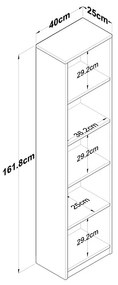 Библиотека Голди 182-000054 цвят бял-натурал