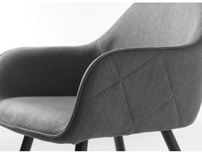 Сив тапициран трапезен стол с подлакътници Minto – Unique Furniture