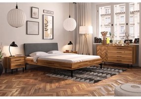 Дъбово двойно легло с тапицирана табла 180x200 cm Abises 1 - The Beds