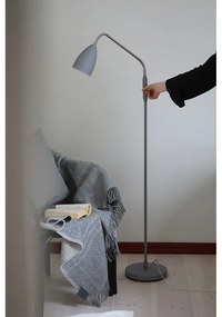 Сива LED затъмняваща се подова лампа с метален абажур (височина 140 cm) Patro – Markslöjd