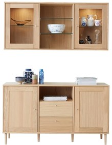 Висяща витрина с осветление от дъб 133x136 cm Mistral - Hammel Furniture
