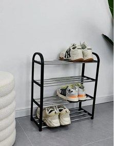 Черен пластмасов стелаж за обувки 50,5x57x19 cm Hallfrid – Yes Everyday