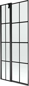 Mexen Flip Двоен душ параван 80 x 150 см, черна решетка, черен - 894-080-101-70-77
