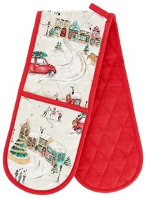 Памучена двойна кухненска ръкавица Christmas Town – Catherine Lansfield