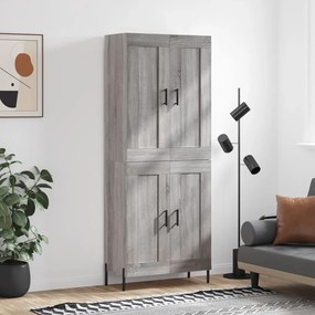 3199695 vidaXL Висок шкаф, сив сонома, 69,5x34x180 см, инженерно дърво