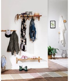 Стенна закачалка от дъбово дърво в естествен цвят Milford - Rowico