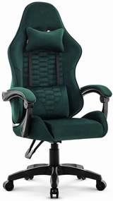 Геймърски стол HC-1000 GREEN - кадифена тъкан