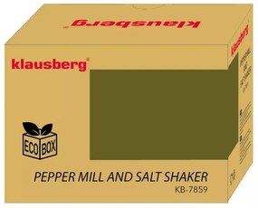 Комплект мелничка за пипер и солница Klausberg KB 7859, Керамичен механизъм, Акациево дърво, Кафяв