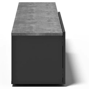 Черна масичка за телевизор с декор от бетон 180x38 cm Verone - TemaHome