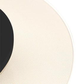Moderne plafondlamp wit met zwart 42cm incl. LED - Lido