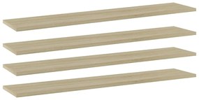805384 vidaXL Рафтове за етажерка, 4 бр, дъб сонома, 100x20x1,5 см, ПДЧ