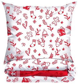 Коледни чаршафи от висококачествен памук - мотив с коледни орнаменти Ширина: 220 см | Дължина: 200 см