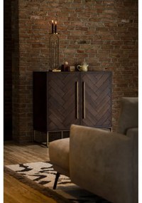 Шкаф за вино от екзотично дърво за 24 бутилки, 100x100 cm Class - Dutchbone