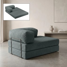 Тапициран двоен диван-легло TopMebel в ментово зелен цвят 140x95x75cm.