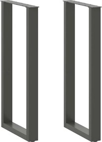 4013230 vidaXL Крака за бар маса, U-образни, 2 бр., антрацит, 40 x (100-101) см, стомана