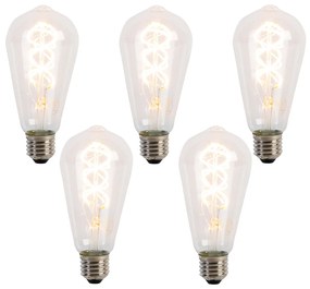 Комплект от 5 E27 LED лампа спирала ST64 5W 400 lm 2200K