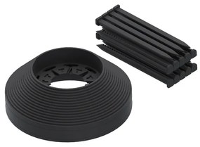 PE TERRA NewFixLight градински бордюр комплект, черен, котви (18 бр.) конектори (1 бр.) H38mm x L9m