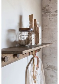 Кафява стенна закачалка от масивен дъб с рафт 90 cm Showcase – Mette Ditmer Denmark