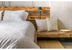 Бяло и светлосиво памучно спално бельо от сатен за единично легло 140x200 cm - Butter Kings