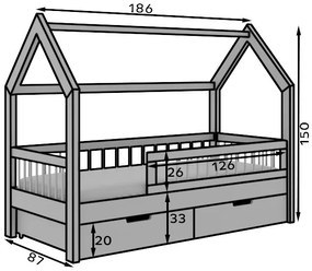 Детско легло Luca-Fusiko-80 x 180