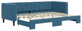 3196683 vidaXL Канапе с изтеглящо разтегателно легло синьо 80x200 см кадифе