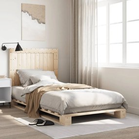 3281533 vidaXL Рамка за легло с табла, 100x200 см, борово дърво масив