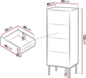 Бюфет Tresse 4S-Тъмно зелено