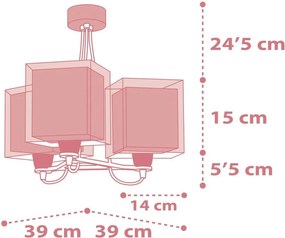 Полилей Ango Koala три светлини-розов