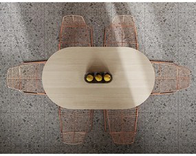 Трапезна маса с дъбов плот в естествен цвят 100x180 cm Lago – TemaHome