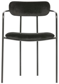 Черен кадифен стол за хранене Ivy - WOOOD