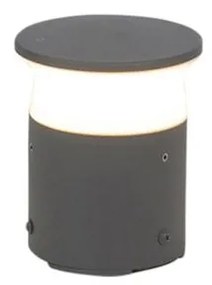 Модерна външна лампа тъмно сива 12 см с LED - Бар