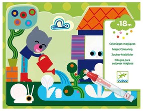 Djeco - Комплект оцвети картини с вода Hidden in the garden ST1