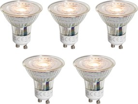 Комплект от 5 GU10 50мм прозрачни LED крушки 3W 250 lm 2200K
