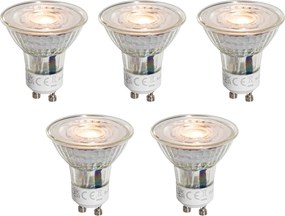 Комплект от 5 GU10 50mm LED крушки прозрачни 3W 250 lm 2200K