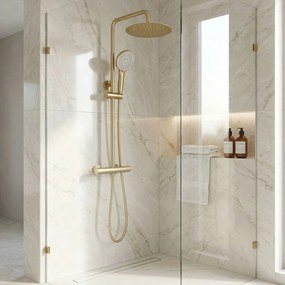Душ комплект без чучур с термостат Rea Lungo Gold Brush