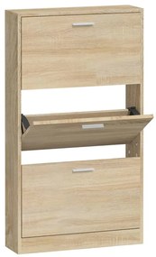 342527 vidaXL Шкаф за обувки, дъб, 59x17x108 см, инженерно дърво