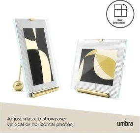 Стъклена стояща рамка в златист цвят 19x23 cm Flute – Umbra