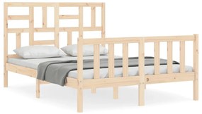 3193046 vidaXL Рамка за легло с табла Small Double масивна дървесина