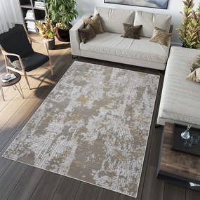 Модерен сив килим със златен мотив Ширина: 140 см | Дължина: 200 см