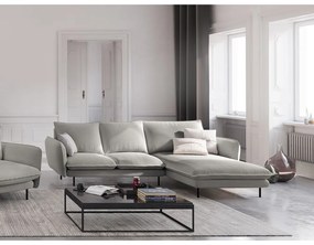 Светлосив ъглов диван, десен ъгъл Vienna - Cosmopolitan Design