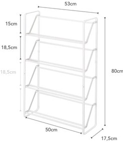 Бяла метална рамка за стойка за обувки - YAMAZAKI