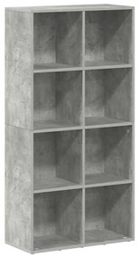 800157 vidaXL Библиотека/бюфет, бетонно сива, 66x30x130 см, инженерно дърво