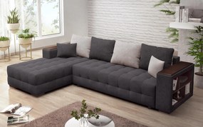 Разтегателен ъглов диван с подлакътник етажерка Мелвин Спринг