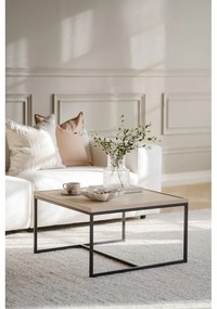 Масичка за кафе с дъбова дървена плоскост в естествен цвят ø 70 cm Deerfield – Rowico