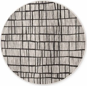 Черен/кремав кръгъл килим за открито и закрито ø 200 cm Haringey Crouch – Ted Baker