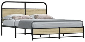 3318688 vidaXL Метална рамка за легло, без матрак, сонома дъб, 160x200 см