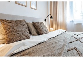 Бежово тапицирано двойно легло с решетка 160x200 cm Rory - Bobochic Paris